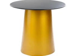 Beistelltisch Schwarz / Gold Rund 56 Cm Kerang