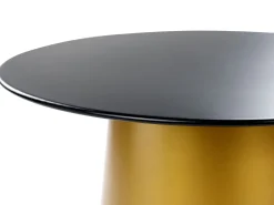 Beistelltisch Schwarz / Gold Rund 56 Cm Kerang