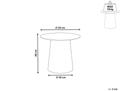 Beistelltisch Schwarz / Gold Rund 56 Cm Kerang
