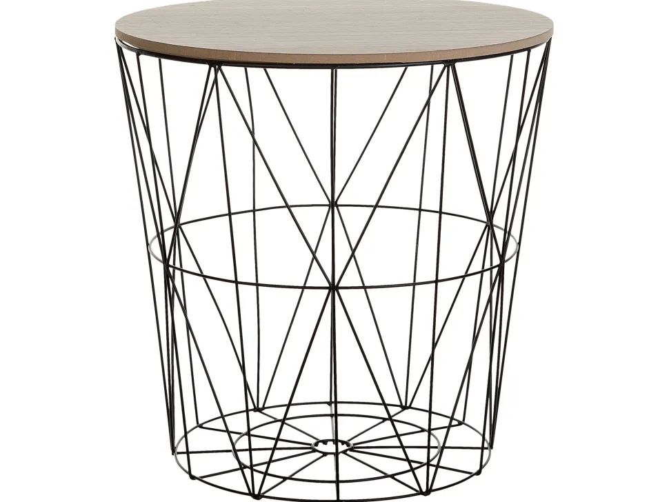 Beistelltisch Schwarz / Heller Holzfarbton 40 Cm Lanark