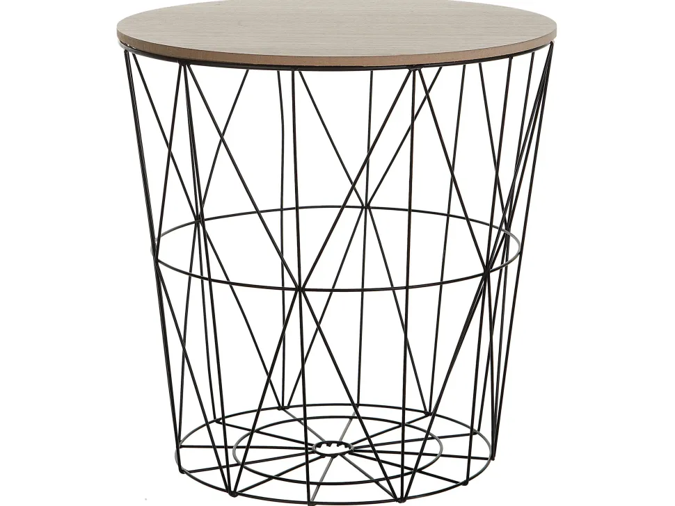 Beistelltisch Schwarz / Heller Holzfarbton 40 Cm Lanark