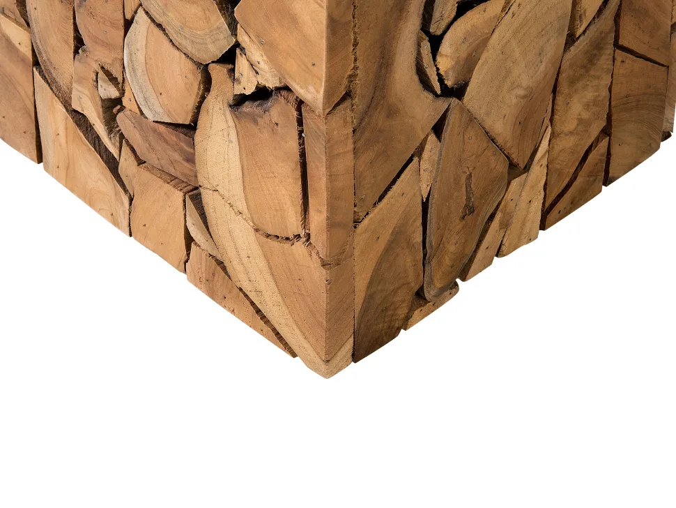 Beistelltisch Teakholz Hellbraun Quadratisch 30 X 30 Cm Nelson