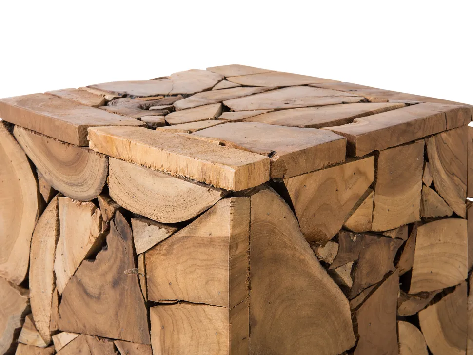 Beistelltisch Teakholz Hellbraun Quadratisch 30 X 30 Cm Nelson