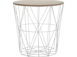 Beistelltisch Weis / Heller Holzfarbton 40 Cm Lanark
