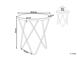 Beistelltisch Weis / Silber 50 Cm Meridian Ii