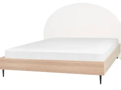 Bett Cremeweis / Heller Holzfarbton 180 X 200 Cm Millay