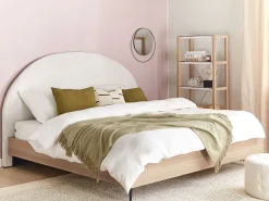 Bett Cremeweis / Heller Holzfarbton 180 X 200 Cm Millay
