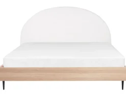 Bett Cremeweis / Heller Holzfarbton 180 X 200 Cm Millay
