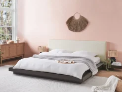 Bett Dunkler Holzfarbton Lattenrost 180 X 200 Cm Zen