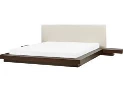 Bett Dunkler Holzfarbton Lattenrost 180 X 200 Cm Zen