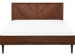 Bett Dunkler Holzfarbton 160 X 200 Cm Mit Led-Beleuchtung Bunt Mialet