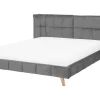 Bett Grau Samtstoff 160 X 200 Cm Senlis