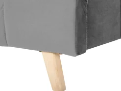 Bett Grau Samtstoff 160 X 200 Cm Senlis