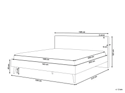 Bett Heller Holzfarbton / Weis 160 X 200 Cm Mit Led-Beleuchtung Bunt Serris