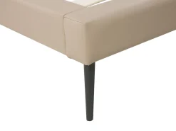 Bett Kunstleder Beige Lattenrost 180 X 200 Cm Essonne