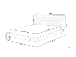 Bett Kunstleder Beige Lattenrost 180 X 200 Cm Essonne