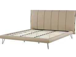 Bett Kunstleder Beige Lattenrost 180 X 200 Cm Betin