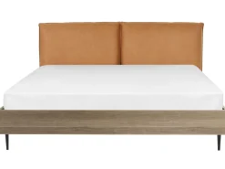 Bett Kunstleder Goldbraun 180 X 200 Cm Limanton