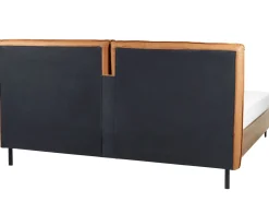 Bett Kunstleder Goldbraun 180 X 200 Cm Limanton