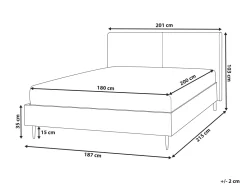 Bett Kunstleder Goldbraun 180 X 200 Cm Limanton