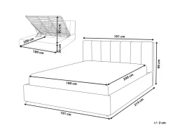 Bett Kunstleder Grau Mit Bettkasten Hochklappbar 180 X 200 Cm Dreux