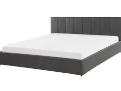 Bett Kunstleder Grau Mit Bettkasten Hochklappbar 180 X 200 Cm Dreux