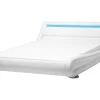 Bett Kunstleder Weis 160 X 200 Cm Mit Led-Beleuchtung Avignon