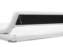 Bett Kunstleder Weis 160 X 200 Cm Mit Led-Beleuchtung Avignon