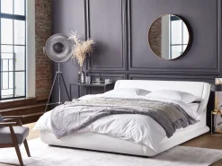 Bett Kunstleder Weis Mit Bettkasten 180 X 200 Cm Avignon