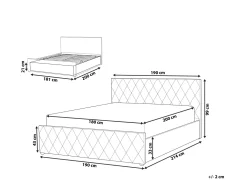 Bett Samtstoff Beige Lattenrost Bettkasten Hochklappbar 180 X 200 Cm Rochefort