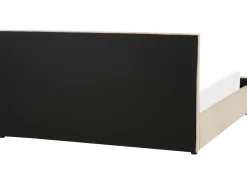 Bett Samtstoff Beige Lattenrost Bettkasten Hochklappbar 180 X 200 Cm Rochefort