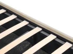 Bett Samtstoff Beige Lattenrost Bettkasten Hochklappbar 180 X 200 Cm Rochefort