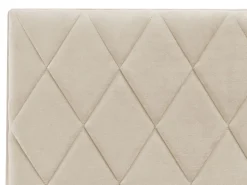 Bett Samtstoff Beige Lattenrost Bettkasten Hochklappbar 180 X 200 Cm Rochefort