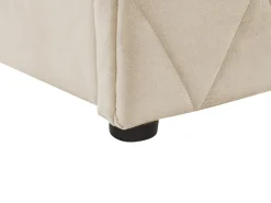 Bett Samtstoff Beige Lattenrost Bettkasten Hochklappbar 180 X 200 Cm Rochefort