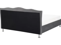 Bett Samtstoff Dunkelgrau Bettkasten 180 X 200 Cm Metz