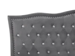 Bett Samtstoff Dunkelgrau Bettkasten 180 X 200 Cm Metz