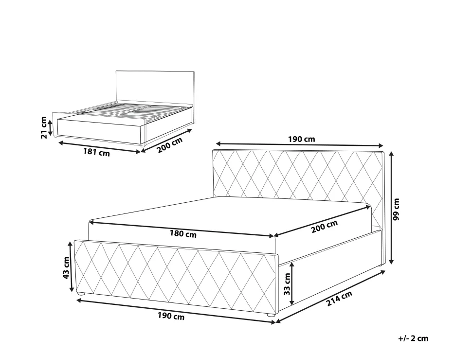 Bett Samtstoff Grau Lattenrost Bettkasten Hochklappbar 180 X 200 Cm Rochefort
