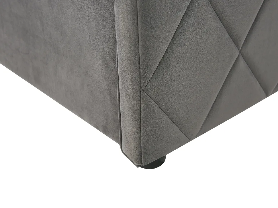 Bett Samtstoff Grau Lattenrost Bettkasten Hochklappbar 180 X 200 Cm Rochefort