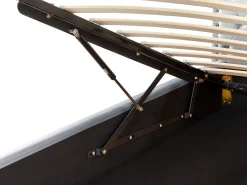 Bett Samtstoff Grau Mit Bettkasten Hochklappbar 90 X 200 Cm Metz