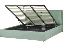 Bett Samtstoff Mintgrun Mit Bettkasten Hochklappbar 180 X 200 Cm Bajonna