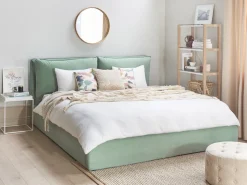 Bett Samtstoff Mintgrun Mit Bettkasten Hochklappbar 180 X 200 Cm Bajonna