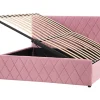 Bett Samtstoff Rosa Lattenrost Bettkasten Hochklappbar 180 X 200 Cm Rochefort