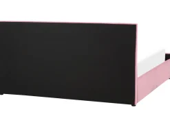 Bett Samtstoff Rosa Lattenrost Bettkasten Hochklappbar 180 X 200 Cm Rochefort