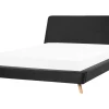 Bett Schwarz Samtstoff Lattenrost 180 X 200 Cm Vienne