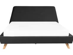 Bett Schwarz Samtstoff Lattenrost 180 X 200 Cm Vienne