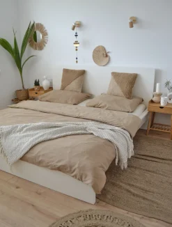 Bettwasche Set Beige Baumwollsatin 220 X 240 Cm Avondale