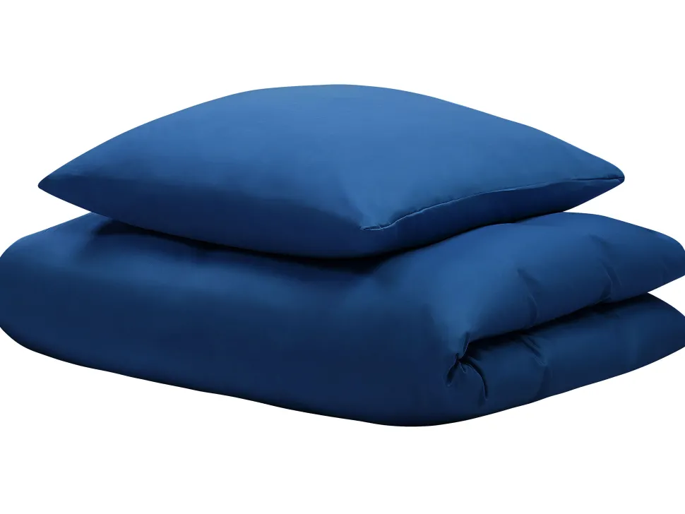Bettwasche Set Dunkelblau Baumwollsatin 135 X 200 Cm Harmonridge