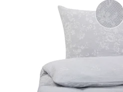 Bettwasche Set Grau / Weis Baumwollsatin 135 X 200 Cm Morningside