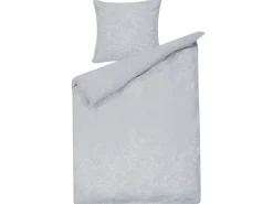 Bettwasche Set Grau / Weis Baumwollsatin 135 X 200 Cm Morningside