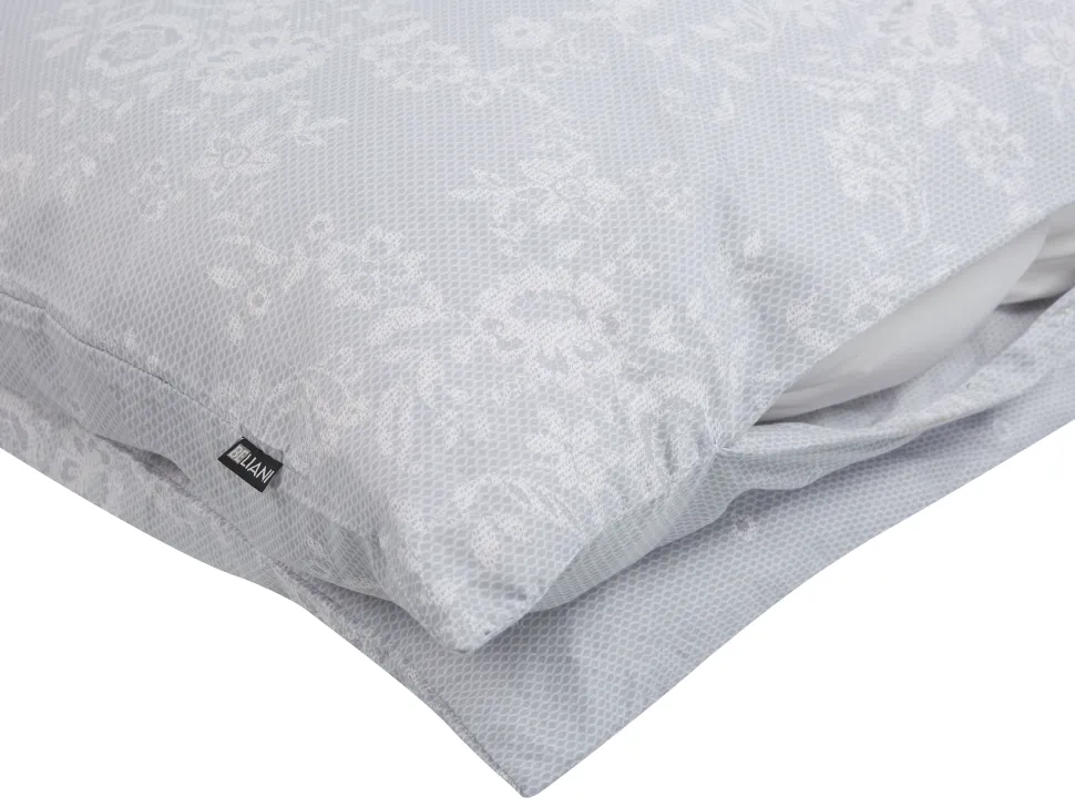 Bettwasche Set Grau / Weis Baumwollsatin 135 X 200 Cm Morningside